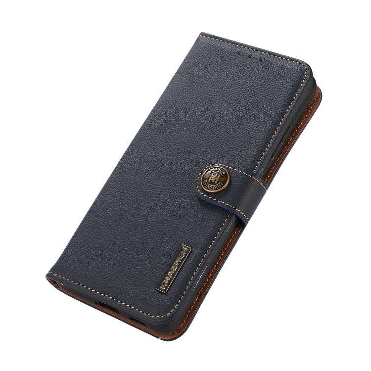 For iPhone 17 Air KHAZNEH Custer Genuine Leather RFID Phone Case(Blue) - free shipping - PMc TechLife - Order now!