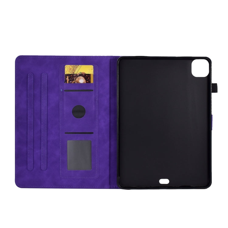 For iPad Pro 11 2024 Peony Butterfly Embossed Leather Smart Tablet Case(Purple) - iPad Pro 11 2024 Cases by PMC TechLife | Online Shopping South Africa | PMC TechLife | Buy Now Pay Later Mobicred