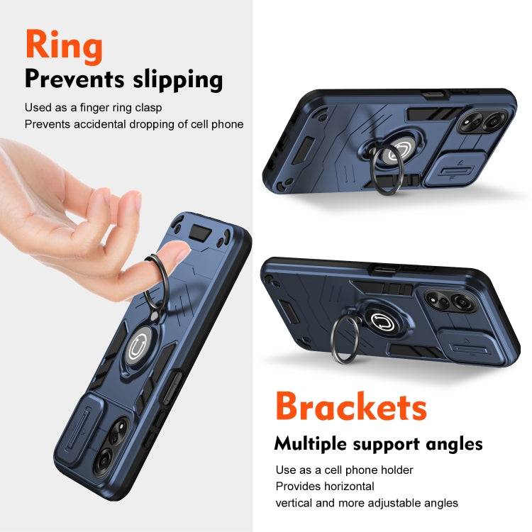 For OPPO A78 4G Camshield Ring Holder Phone Case(Royal Blue) - OPPO Cases by PMC TechLife | Online Shopping South Africa | PMC TechLife | Buy Now Pay Later Mobicred