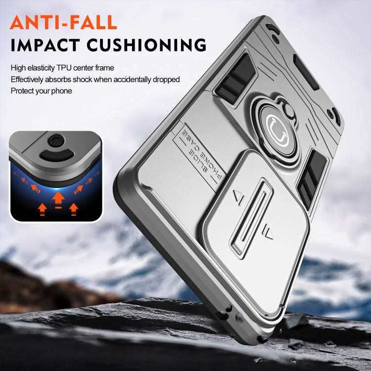 For OPPO Reno11 Pro Global Camshield Ring Holder Phone Case(Grey) - Reno11 Pro Cases by PMC TechLife | Online Shopping South Africa | PMC TechLife | Buy Now Pay Later Mobicred