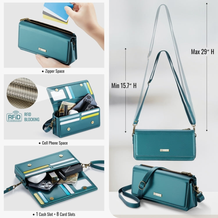 CaseMe ME30 Max Multifunctional Large-Capacity Shoulder Crossbody Phone Bag(Blue Green) -  by CaseMe | Online Shopping South Africa | PMC Jewellery | Buy Now Pay Later Mobicred