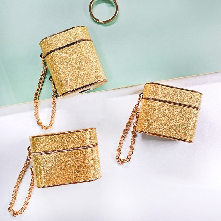 For AirPods Pro Cylindrical Glitter Leather Texture Bluetooth Earphone Protective Case(Gold) - free shipping - PMC Jewellery - Order now!