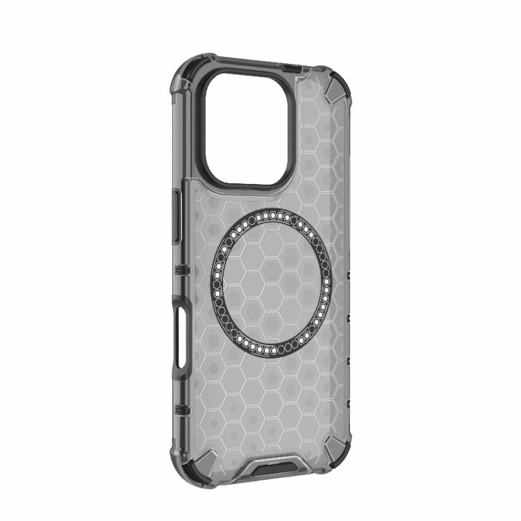 For iPhone 16 Pro Honeycomb Magnetic Ring Shockproof Phone Case(Black) - iPhone 16 Pro Cases by PMC Jewellery | Online Shopping South Africa | PMC Jewellery | Buy Now Pay Later Mobicred