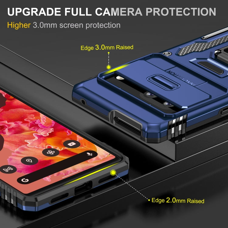 For Google Pixel 9/9 Pro Armor PC + TPU Camera Shield Phone Case(Navy Blue) - Google Cases by PMC Jewellery | Online Shopping South Africa | PMC Jewellery | Buy Now Pay Later Mobicred