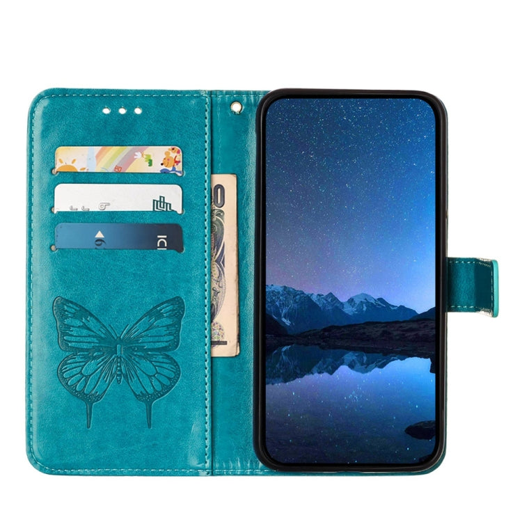 For Tecno Spark Go 2024 / Spark 20C Embossed Butterfly Leather Phone Case(Blue) - Tecno Cases by PMC Jewellery | Online Shopping South Africa | PMC Jewellery | Buy Now Pay Later Mobicred