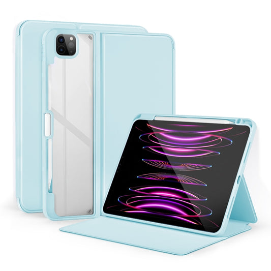 For iPad Air 13 2024 / Pro 12.9 2022 2-Fold Clear Acrylic Leather Tablet Case(Ice Blue) - iPad Pro 12.9 (2022/2021) Cases by PMC Jewellery | Online Shopping South Africa | PMC Jewellery | Buy Now Pay Later Mobicred