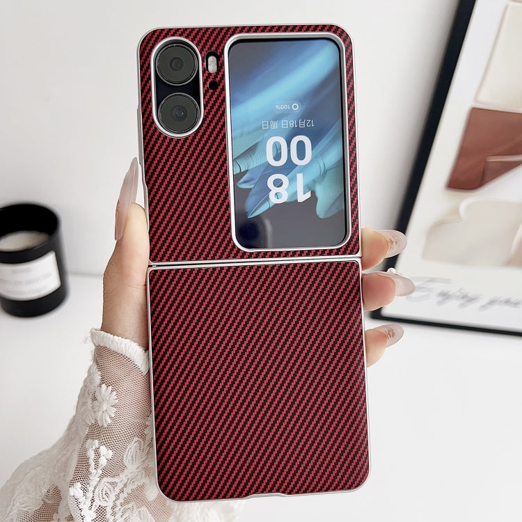 For OPPO Find N2 Flip Kevlar Carbon Fiber Ultra-thin Shockproof Phone Case(Red) - Find N2 Flip Cases by PMC Jewellery | Online Shopping South Africa | PMC Jewellery | Buy Now Pay Later Mobicred