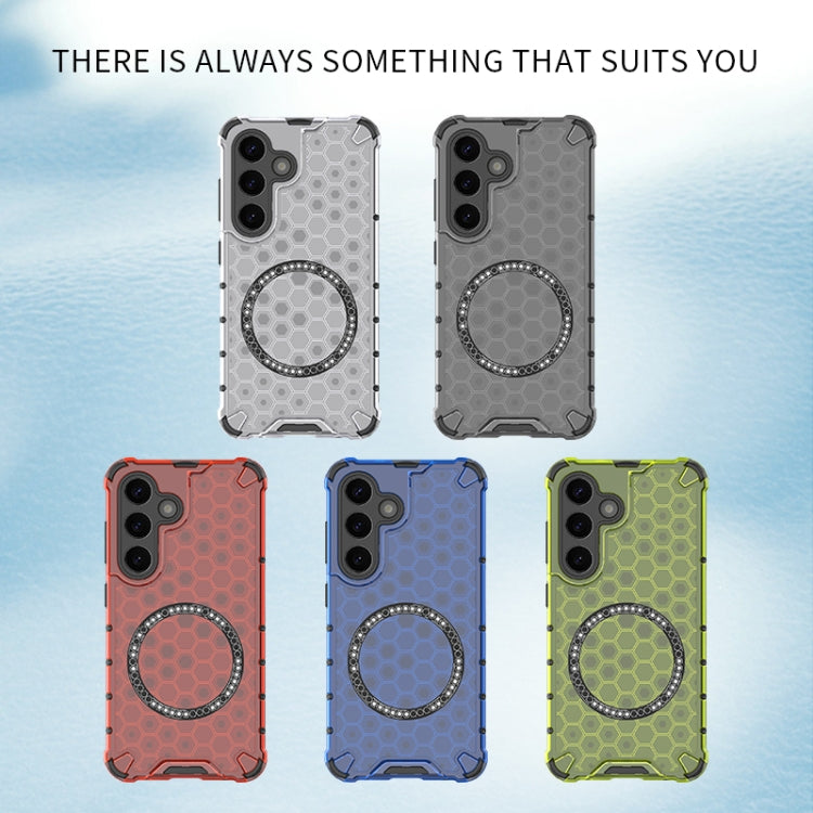 For Samsung Galaxy S25 5G Honeycomb Magnetic Ring Shockproof Phone Case(Black) - Galaxy S25 5G Cases by PMC TechLife | Online Shopping South Africa | PMC TechLife | Buy Now Pay Later Mobicred