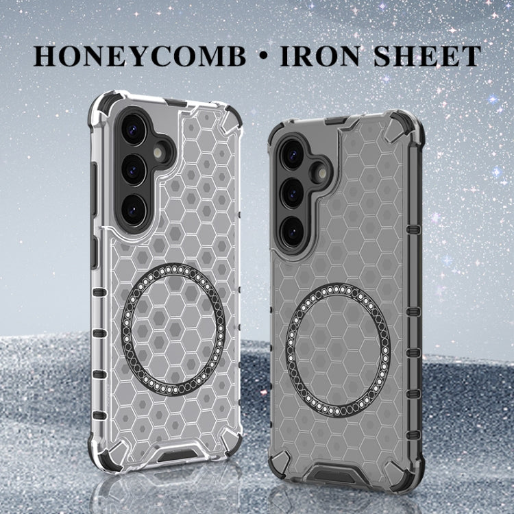 or Samsung Galaxy S25+ 5G Honeycomb Magnetic Ring Shockproof Phone Case(Red) - Galaxy S25+ 5G Cases by PMC TechLife | Online Shopping South Africa | PMC TechLife | Buy Now Pay Later Mobicred