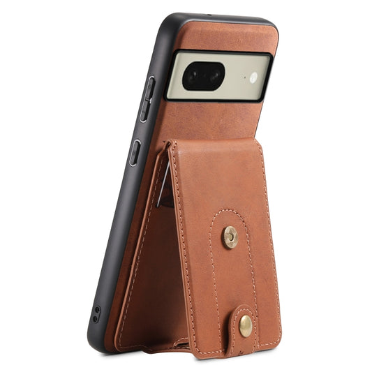 For Google Pixel 8 Denior D14 NK Retro Pattern MagSafe Magnetic Card Holder Leather Phone Case(Brown) - Google Cases by Denior | Online Shopping South Africa | PMC Jewellery | Buy Now Pay Later Mobicred