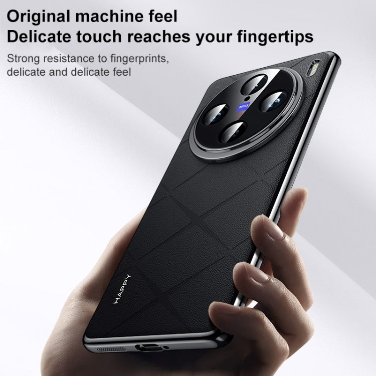 For vivo X100 Pro / X100s Pro Plain Leather PC Phone Case(Black) - vivo Cases by PMC TechLife | Online Shopping South Africa | PMC TechLife | Buy Now Pay Later Mobicred