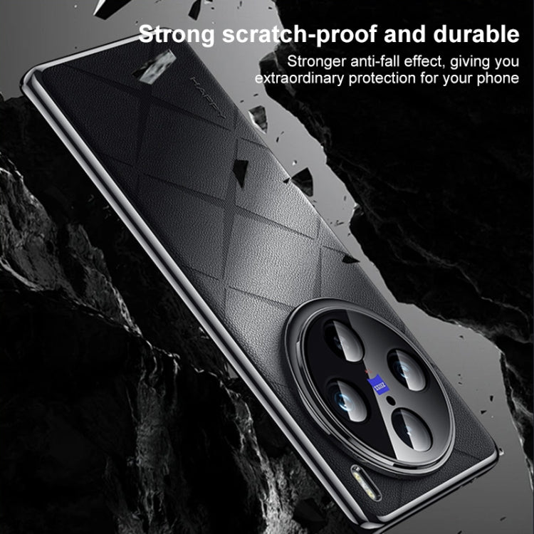 For vivo X100 Pro / X100s Pro Plain Leather PC Phone Case(Black) - vivo Cases by PMC TechLife | Online Shopping South Africa | PMC TechLife | Buy Now Pay Later Mobicred