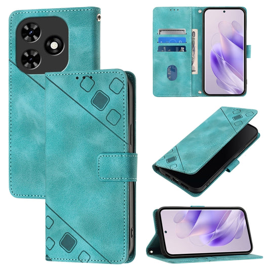 For Tecno Spark Go 2024 / Spark 20C Skin Feel Embossed Leather Phone Case(Green) - Tecno Cases by PMC Jewellery | Online Shopping South Africa | PMC Jewellery | Buy Now Pay Later Mobicred