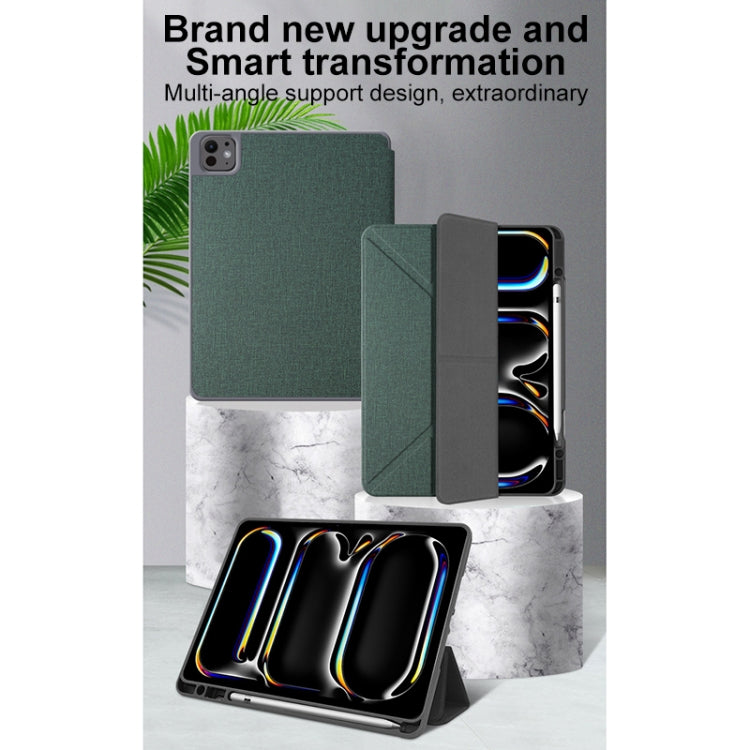 For iPad Pro 11 2024 Mutural Multi-fold Smart Leather Tablet Case(Green) - iPad Pro 11 2024 Cases by Mutural | Online Shopping South Africa | PMC Jewellery | Buy Now Pay Later Mobicred