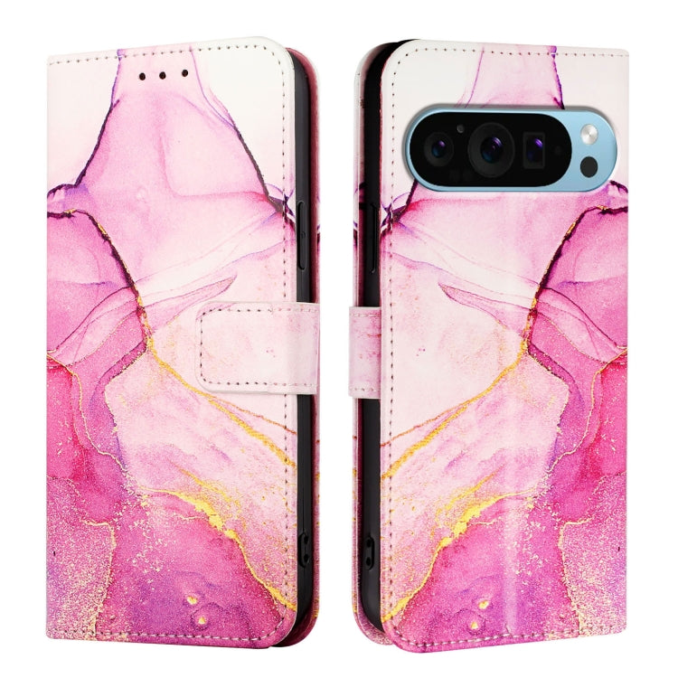 For Google Pixel 9 Pro XL PT003 Marble Pattern Flip Leather Phone Case(Pink Purple Gold) - Google Cases by PMC Jewellery | Online Shopping South Africa | PMC Jewellery | Buy Now Pay Later Mobicred