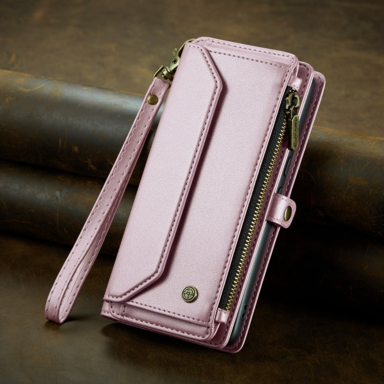 For Google Pixel 8 CaseMe C36 Card Slots Zipper Wallet RFID Anti-theft Leather Phone Case(Pink) - Google Cases by CaseMe | Online Shopping South Africa | PMC Jewellery | Buy Now Pay Later Mobicred