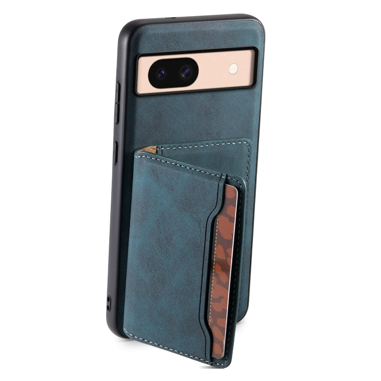 For Google Pixel 8a Denior D13 Retro Texture Leather MagSafe Card Bag Phone Case(Blue) - free shipping - PMC TechLife - Order now!