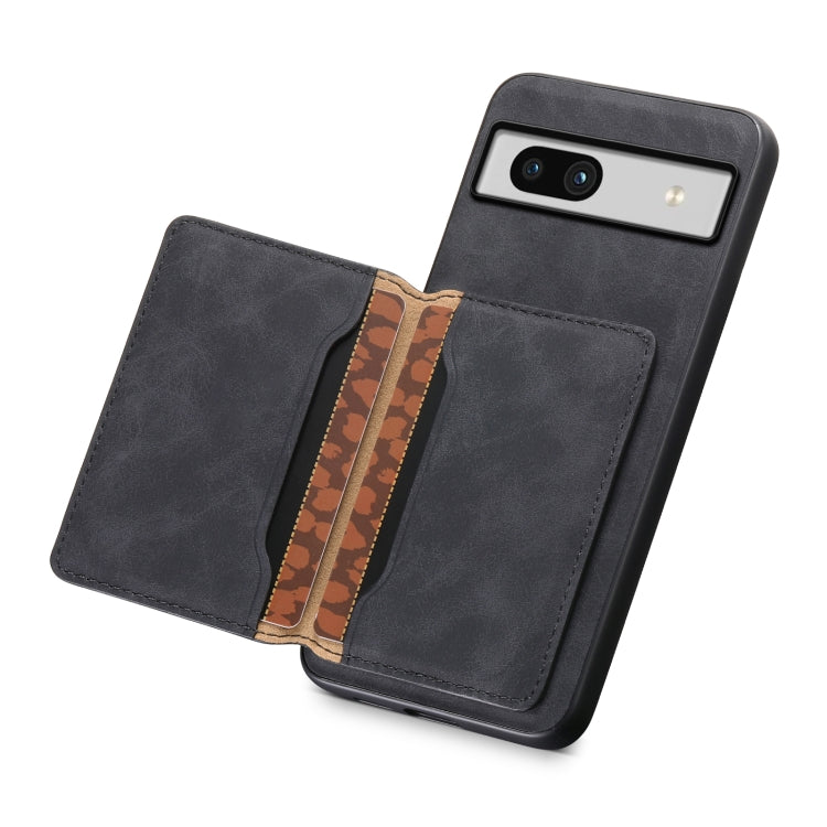 For Google Pixel 7a Denior D13 Retro Texture Leather MagSafe Card Bag Phone Case(Black) - free shipping - PMC TechLife - Order now!