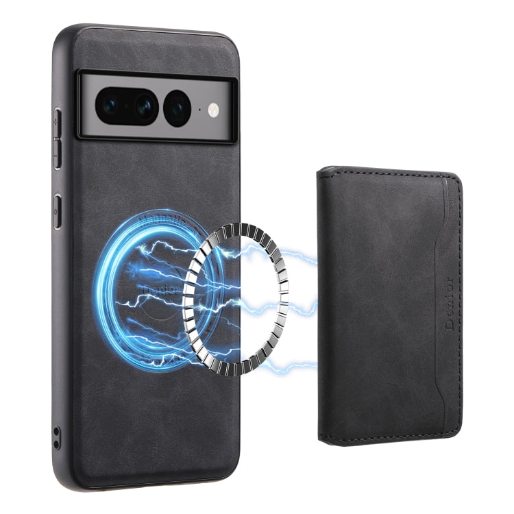 For Google Pixel 7 Pro 5G Denior D13 Retro Texture Leather MagSafe Card Bag Phone Case(Black) - free shipping - PMC TechLife - Order now!