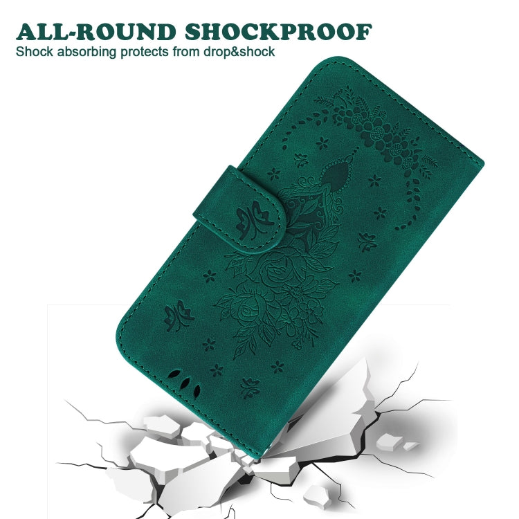 For iPhone 16e Butterfly Rose Embossed Leather Phone Case(Green) - iPhone 16e Cases by PMC TechLife | Online Shopping South Africa | PMC TechLife | Buy Now Pay Later Mobicred