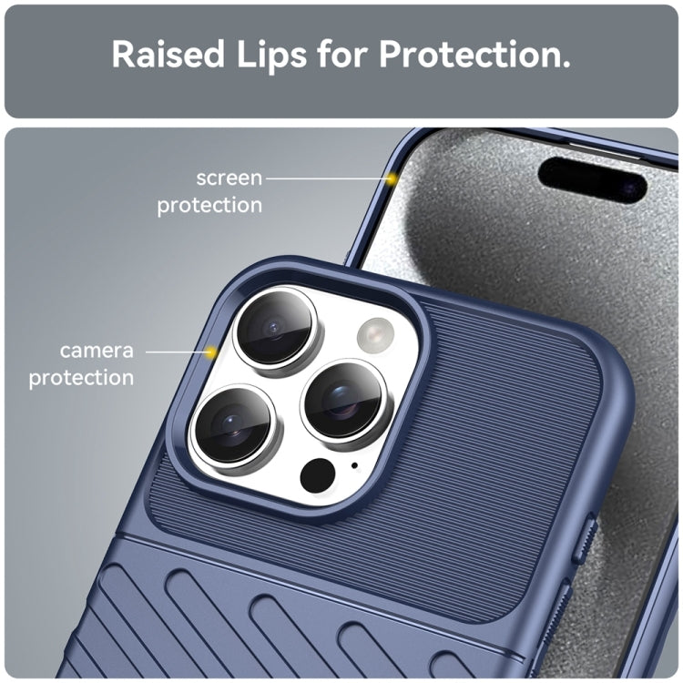 For iPhone 16 Pro Max Thunderbolt Shockproof Soft TPU Phone Case(Blue) - iPhone 16 Pro Max Cases by PMC Jewellery | Online Shopping South Africa | PMC Jewellery | Buy Now Pay Later Mobicred