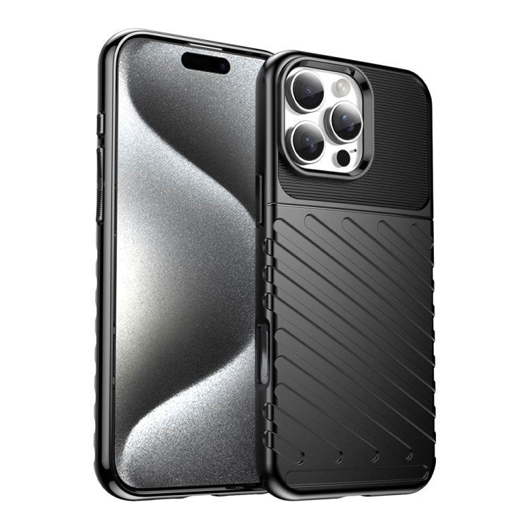 For iPhone 16 Pro Max Thunderbolt Shockproof Soft TPU Phone Case(Black) - iPhone 16 Pro Max Cases by PMC Jewellery | Online Shopping South Africa | PMC Jewellery | Buy Now Pay Later Mobicred