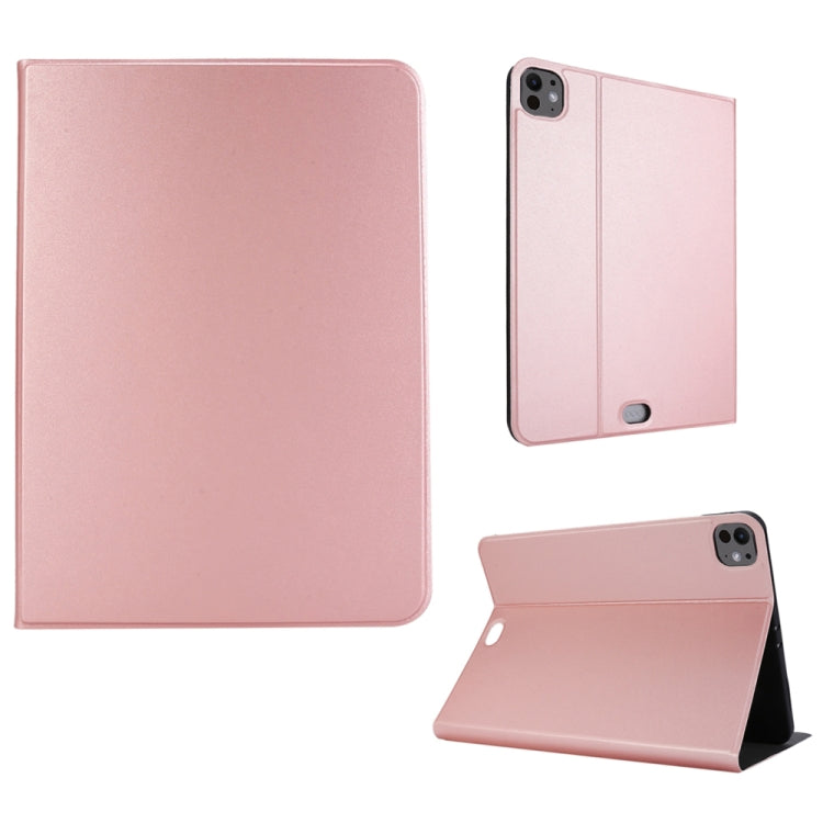 For iPad Pro 13 2024 Stretch Voltage Plain Leather Smart Tablet Case(Rose Gold) - iPad Pro 13 2024 Cases by PMC Jewellery | Online Shopping South Africa | PMC Jewellery | Buy Now Pay Later Mobicred