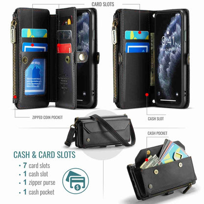 For iPhone 11 Pro Max CaseMe C36 Card Slots Zipper Wallet RFID Anti-theft Leather Phone Case(Black) - iPhone 11 Pro Max Cases by CaseMe | Online Shopping South Africa | PMC Jewellery | Buy Now Pay Later Mobicred