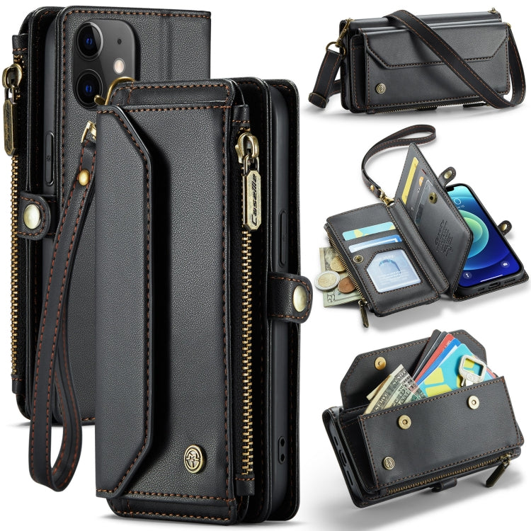 For iPhone 12 CaseMe C36 Card Slots Zipper Wallet RFID Anti-theft Leather Phone Case(Black) - iPhone 12 / 12 Pro Cases by CaseMe | Online Shopping South Africa | PMC Jewellery | Buy Now Pay Later Mobicred