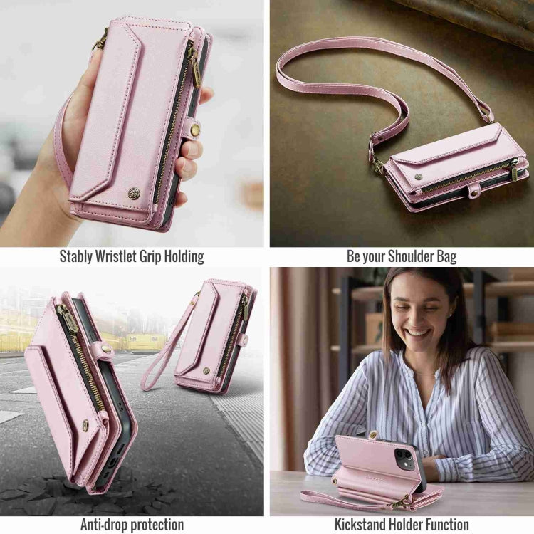 For iPhone 12 mini CaseMe C36 Card Slots Zipper Wallet RFID Anti-theft Leather Phone Case(Pink) - iPhone 12 mini Cases by CaseMe | Online Shopping South Africa | PMC Jewellery | Buy Now Pay Later Mobicred