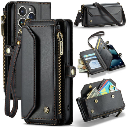 For iPhone 13 Pro Max CaseMe C36 Card Slots Zipper Wallet RFID Anti-theft Leather Phone Case(Black) - iPhone 13 Pro Max Cases by CaseMe | Online Shopping South Africa | PMC Jewellery | Buy Now Pay Later Mobicred