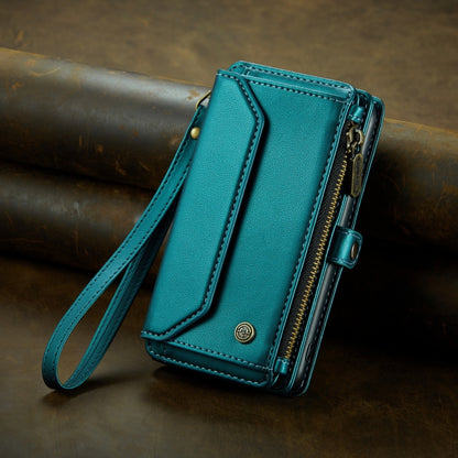 For iPhone 14 Pro Max CaseMe C36 Card Slots Zipper Wallet RFID Anti-theft Leather Phone Case(Blue-green) - iPhone 14 Pro Max Cases by CaseMe | Online Shopping South Africa | PMC Jewellery | Buy Now Pay Later Mobicred