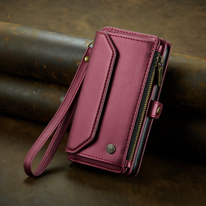 For iPhone 14 Pro Max CaseMe C36 Card Slots Zipper Wallet RFID Anti-theft Leather Phone Case(Wine Red) - iPhone 14 Pro Max Cases by CaseMe | Online Shopping South Africa | PMC Jewellery | Buy Now Pay Later Mobicred