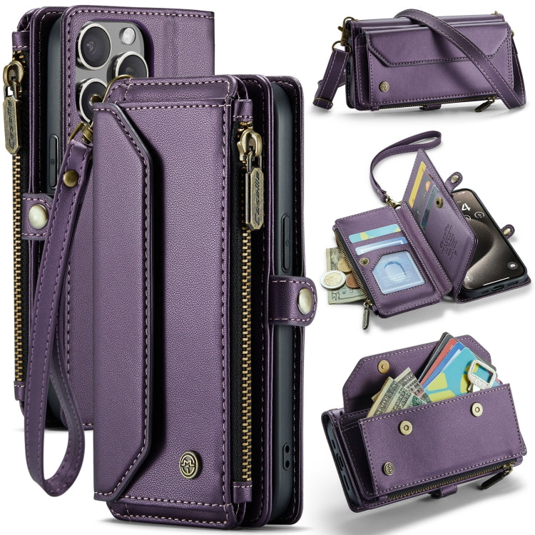 For iPhone 15 Pro Max CaseMe C36 Card Slots Zipper Wallet RFID Anti-theft Leather Phone Case(Purple) - iPhone 15 Pro Max Cases by CaseMe | Online Shopping South Africa | PMC Jewellery | Buy Now Pay Later Mobicred