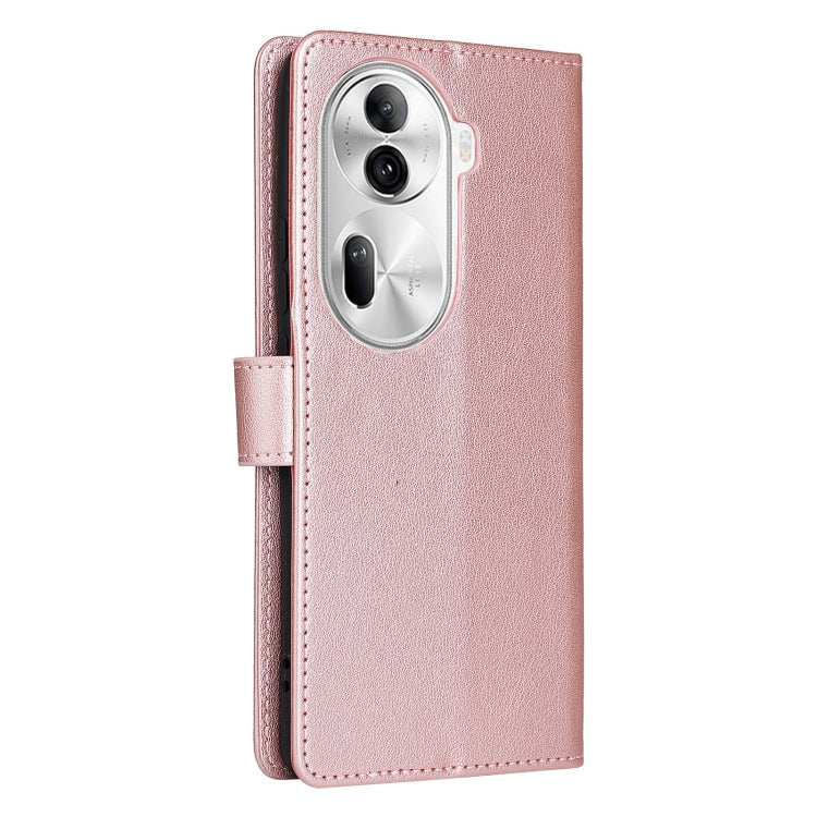 For OPPO Reno11 Pro 5G Global Multifunctional Horizontal Flip Leather Phone Case with Three Card Slot(Rose Gold) - Reno11 Pro Cases by PMC Jewellery | Online Shopping South Africa | PMC Jewellery | Buy Now Pay Later Mobicred