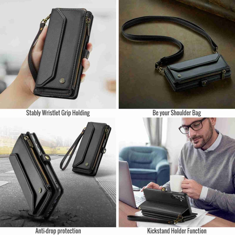 For Samsung Galaxy A14 5G / 4G CaseMe C36 Card Slots Zipper Wallet RFID Anti-theft Leather Phone Case(Black) - Galaxy Phone Cases by CaseMe | Online Shopping South Africa | PMC Jewellery | Buy Now Pay Later Mobicred