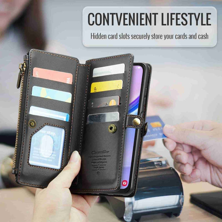 For Samsung Galaxy A15 CaseMe C36 Card Slots Zipper Wallet RFID Anti-theft Leather Phone Case(Black) - Galaxy Phone Cases by CaseMe | Online Shopping South Africa | PMC Jewellery | Buy Now Pay Later Mobicred