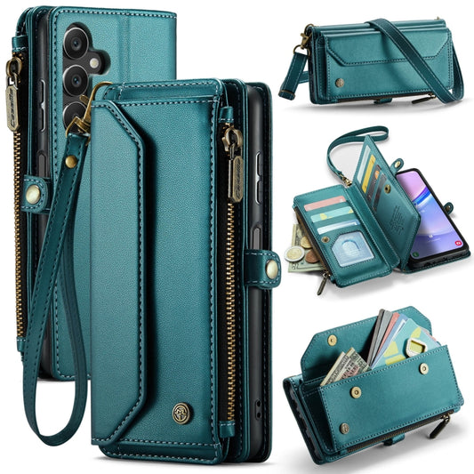 For Samsung Galaxy A15 CaseMe C36 Card Slots Zipper Wallet RFID Anti-theft Leather Phone Case(Blue-green) - Galaxy Phone Cases by CaseMe | Online Shopping South Africa | PMC Jewellery | Buy Now Pay Later Mobicred