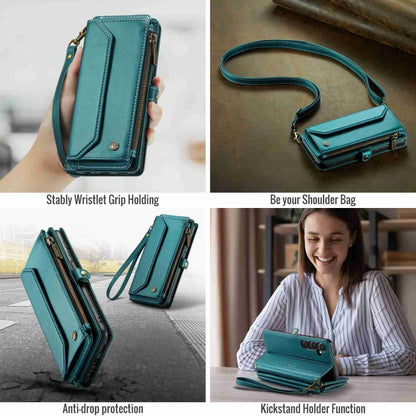 For Samsung Galaxy A15 CaseMe C36 Card Slots Zipper Wallet RFID Anti-theft Leather Phone Case(Blue-green) - Galaxy Phone Cases by CaseMe | Online Shopping South Africa | PMC Jewellery | Buy Now Pay Later Mobicred