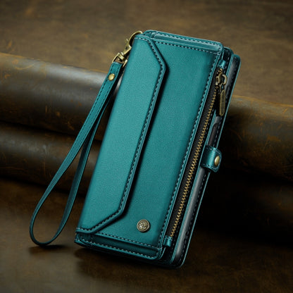 For Samsung Galaxy A33 5G CaseMe C36 Card Slots Zipper Wallet RFID Anti-theft Leather Phone Case(Blue-green) - Galaxy Phone Cases by CaseMe | Online Shopping South Africa | PMC Jewellery | Buy Now Pay Later Mobicred