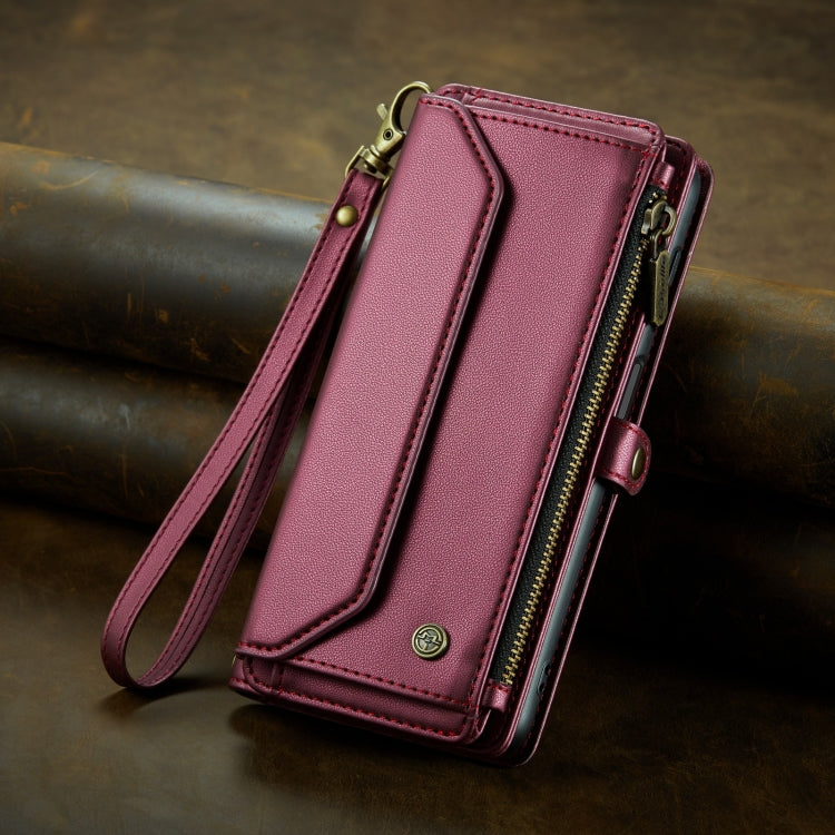 For Samsung Galaxy A34 5G CaseMe C36 Card Slots Zipper Wallet RFID Anti-theft Leather Phone Case(Wine Red) - Galaxy Phone Cases by CaseMe | Online Shopping South Africa | PMC Jewellery | Buy Now Pay Later Mobicred