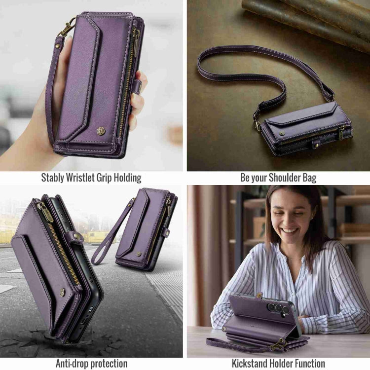 For Samsung Galaxy A35 5G CaseMe C36 Card Slots Zipper Wallet RFID Anti-theft Leather Phone Case(Purple) - Galaxy Phone Cases by CaseMe | Online Shopping South Africa | PMC Jewellery | Buy Now Pay Later Mobicred