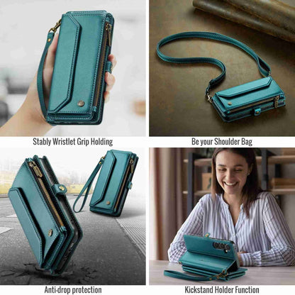 For Samsung Galaxy A35 5G CaseMe C36 Card Slots Zipper Wallet RFID Anti-theft Leather Phone Case(Blue-green) - Galaxy Phone Cases by CaseMe | Online Shopping South Africa | PMC Jewellery | Buy Now Pay Later Mobicred