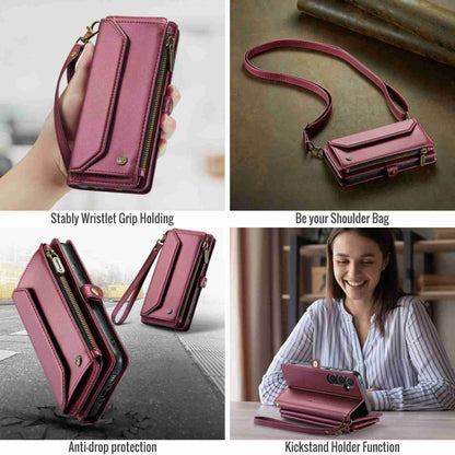 For Samsung Galaxy A35 5G CaseMe C36 Card Slots Zipper Wallet RFID Anti-theft Leather Phone Case(Wine Red) - Galaxy Phone Cases by CaseMe | Online Shopping South Africa | PMC Jewellery | Buy Now Pay Later Mobicred