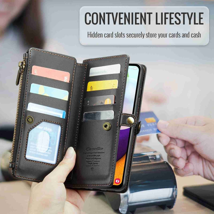 For Samsung Galaxy A52 / A52s 5G CaseMe C36 Card Slots Zipper Wallet RFID Anti-theft Leather Phone Case(Black) - Galaxy Phone Cases by CaseMe | Online Shopping South Africa | PMC Jewellery | Buy Now Pay Later Mobicred