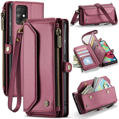 For Samsung Galaxy A71 4G CaseMe C36 Card Slots Zipper Wallet RFID Anti-theft Leather Phone Case(Wine Red) - Galaxy Phone Cases by CaseMe | Online Shopping South Africa | PMC Jewellery | Buy Now Pay Later Mobicred