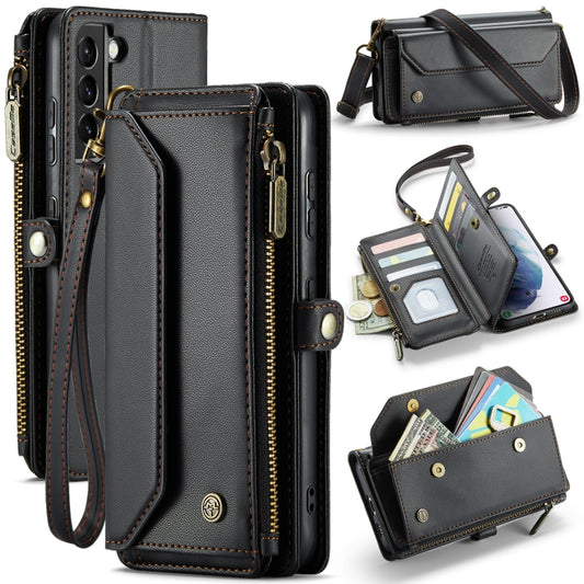 For Samsung Galaxy S21+ 5G CaseMe C36 Card Slots Zipper Wallet RFID Anti-theft Leather Phone Case(Black) - Galaxy S21+ 5G Cases by CaseMe | Online Shopping South Africa | PMC Jewellery | Buy Now Pay Later Mobicred