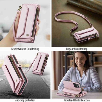 For Samsung Galaxy S21 Ultra 5G CaseMe C36 Card Slots Zipper Wallet RFID Anti-theft Leather Phone Case(Pink) - Galaxy S21 Ultra 5G Cases by CaseMe | Online Shopping South Africa | PMC Jewellery | Buy Now Pay Later Mobicred