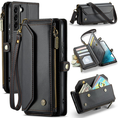 For Samsung Galaxy S22+ 5G CaseMe C36 Card Slots Zipper Wallet RFID Anti-theft Leather Phone Case(Black) - Galaxy S22+ 5G Cases by CaseMe | Online Shopping South Africa | PMC Jewellery | Buy Now Pay Later Mobicred