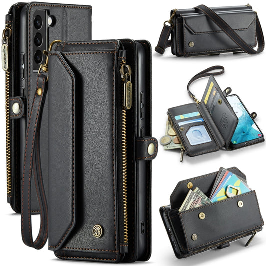 For Samsung Galaxy S22 5G CaseMe C36 Card Slots Zipper Wallet RFID Anti-theft Leather Phone Case(Black) - Galaxy S22 5G Cases by CaseMe | Online Shopping South Africa | PMC Jewellery | Buy Now Pay Later Mobicred